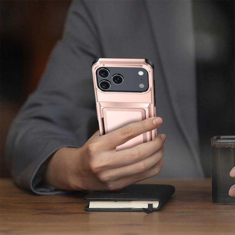 For iPhone 17 Pro Kalebol Flip Card Wallet Holder Shockproof Phone Case(Army Green) by Kalebol