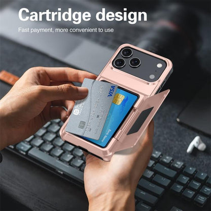 For iPhone 17 Pro Kalebol Flip Card Wallet Holder Shockproof Phone Case(Army Green) by Kalebol