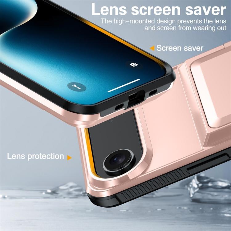 For iPhone Air Kalebol Flip Card Wallet Holder Shockproof Phone Case(Rose Gold) by Kalebol