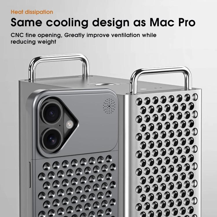 For iPhone 16 Plus Kalebol Aromatherapy Aluminum Alloy Cooling Phone Case(Gray) by Kalebol