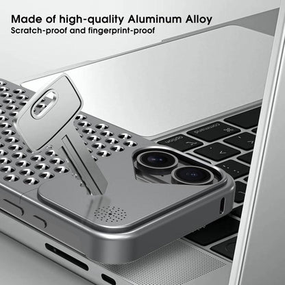 For iPhone 16 Plus Kalebol Aromatherapy Aluminum Alloy Cooling Phone Case(Gray) by Kalebol
