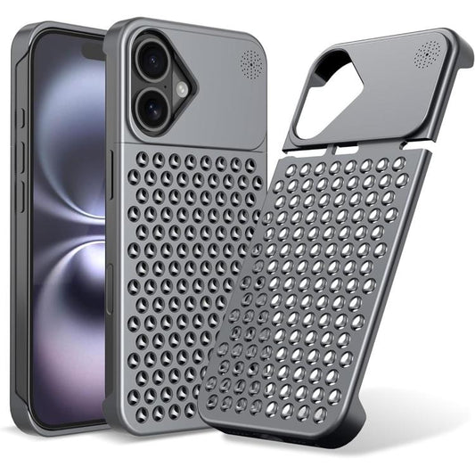 For iPhone 16 Kalebol Aromatherapy Aluminum Alloy Cooling Phone Case(Gray) by Kalebol