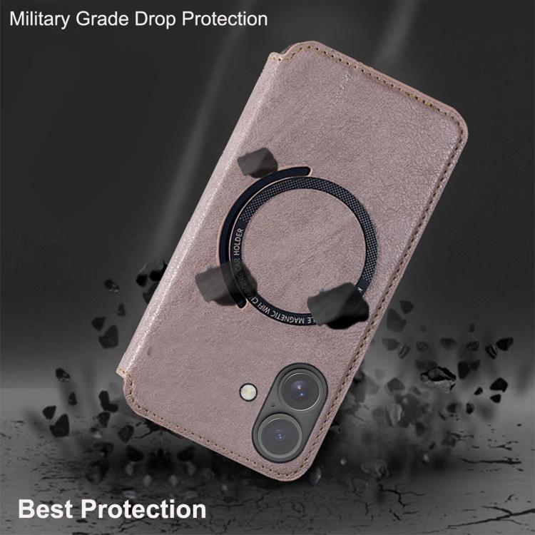 For iPhone 17 Kalebol Flip Card Slot MagSafe Leather Phone Case(Pink) by Kalebol