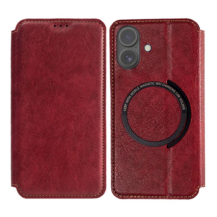 For iPhone 17 Kalebol Flip Card Slot MagSafe Leather Phone Case(Red) by Kalebol