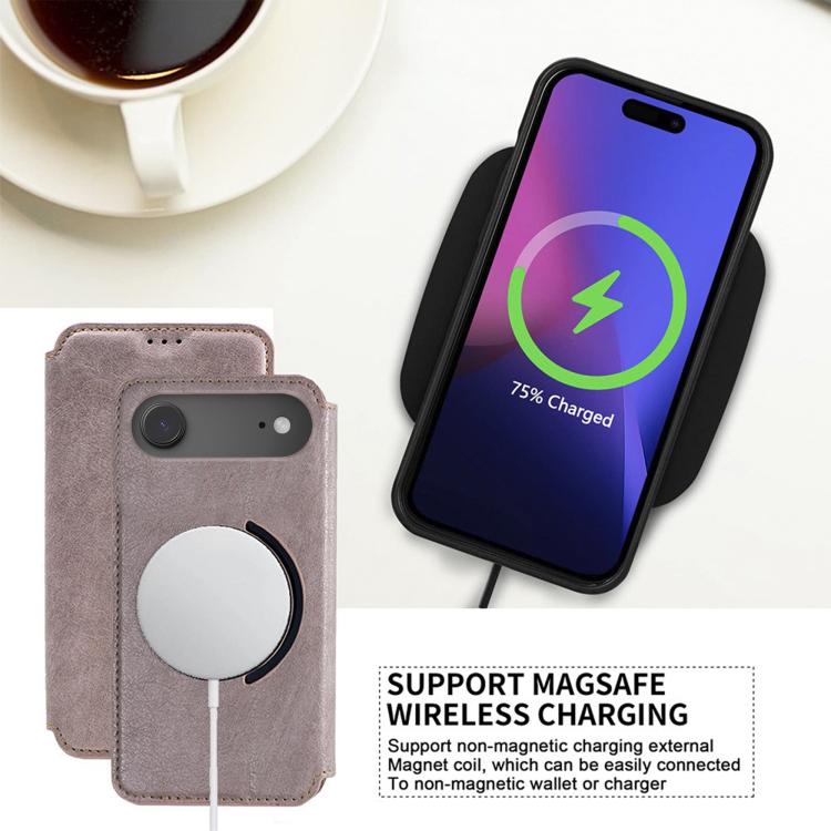 For iPhone Air Kalebol Flip Card Slot MagSafe Leather Phone Case(Black) by Kalebol
