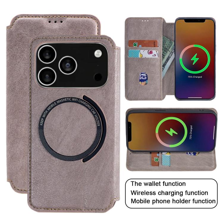 For iPhone 17 Pro Kalebol Flip Card Slot MagSafe Leather Phone Case(Brown) by Kalebol