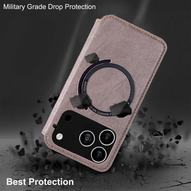 For iPhone 17 Pro Max Kalebol Flip Card Slot MagSafe Leather Phone Case(Pink) by Kalebol