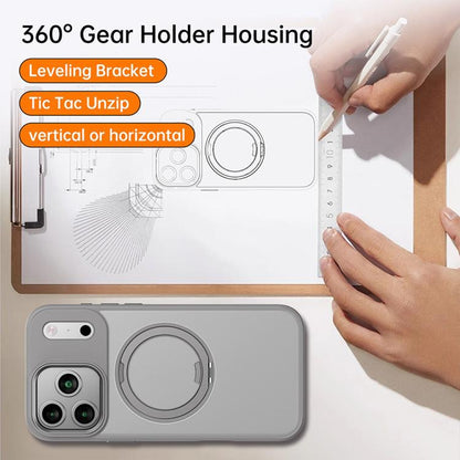 For iPhone 17 Pro Max Kalebol Rotating Magnetic Holder MagSafe Phone Case(Gray) by Kalebol