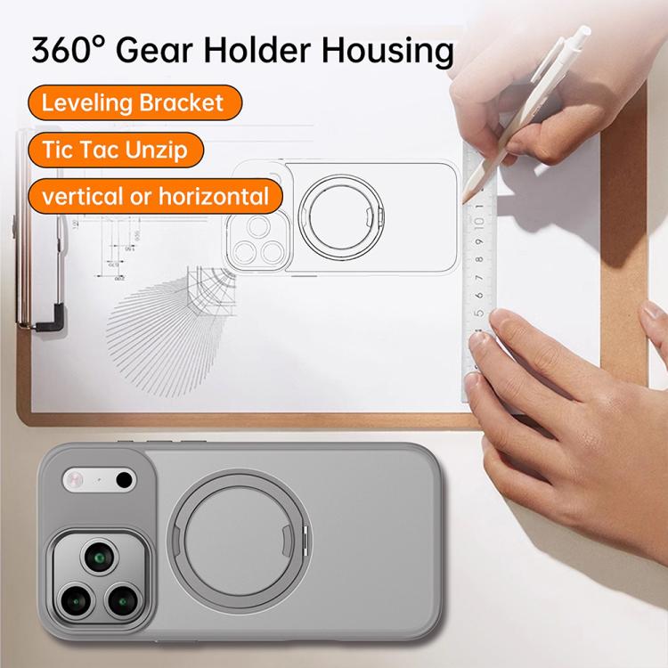 For iPhone 17 Pro Kalebol Rotating Magnetic Holder MagSafe Phone Case(Gray) by Kalebol