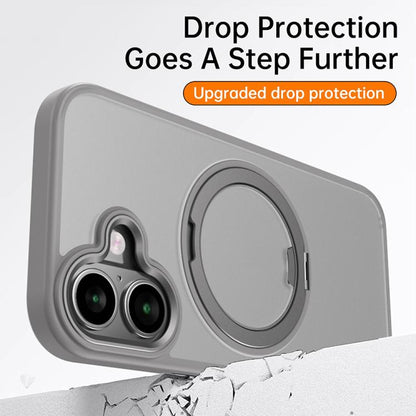 For iPhone 17 Kalebol Rotating Magnetic Holder MagSafe Phone Case(Gray) by Kalebol