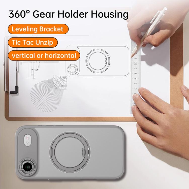 For iPhone Air Kalebol Rotating Magnetic Holder MagSafe Phone Case(Gray) by Kalebol