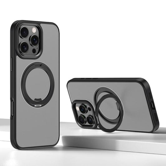 For iPhone 16 Pro Kalebol Rotating Magnetic Holder MagSafe Phone Case(Black) by Kalebol