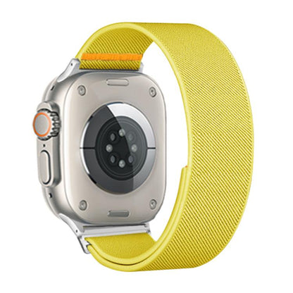 For Apple Watch 46mm / 49mm / 45mm / 44mm Adjustable Single Loop Elastic Nylon Watch Band(Yellow) by bashfashion