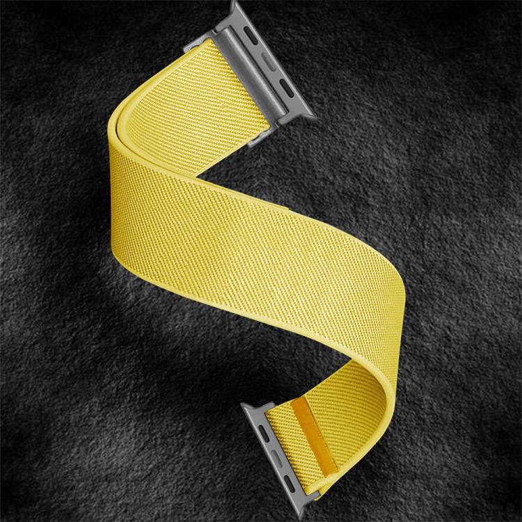 For Apple Watch 46mm / 49mm / 45mm / 44mm Adjustable Single Loop Elastic Nylon Watch Band(Yellow) by bashfashion