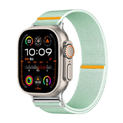 For Apple Watch 42mm / 41mm / 40mm / 38mm Adjustable Single Loop Elastic Nylon Watch Band(Mint Green) by bashfashion