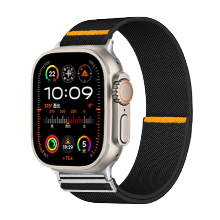 For Apple Watch 42mm / 41mm / 40mm / 38mm Adjustable Single Loop Elastic Nylon Watch Band(Black) by bashfashion