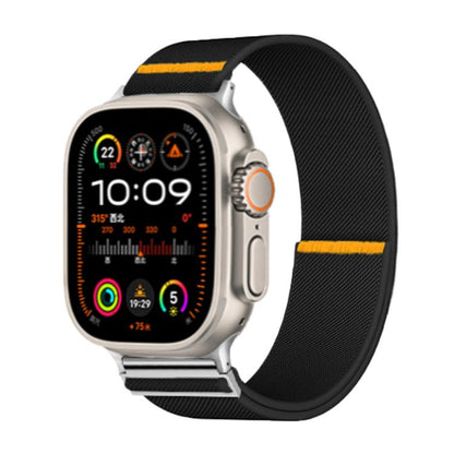 For Apple Watch 42mm / 41mm / 40mm / 38mm Adjustable Single Loop Elastic Nylon Watch Band(Black) by bashfashion