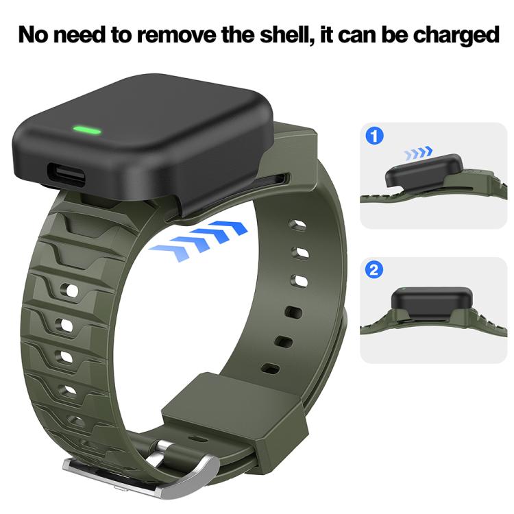 For WHOOP 4.0 Integrated TPU Watch Band(Army Green) by bashfashion