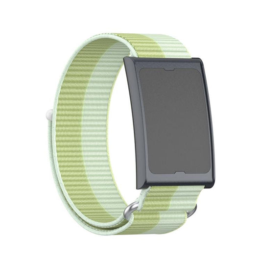 For Amazfit Helio Strap Metal Ring Two Sections Nylon Hook and Loop Fastener Watch Band(Mint Green) by bashfashion