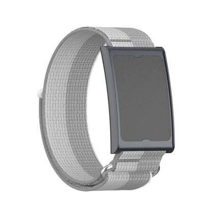 For Amazfit Helio Strap Metal Ring Two Sections Nylon Hook and Loop Fastener Watch Band(Phantom Silver) by bashfashion