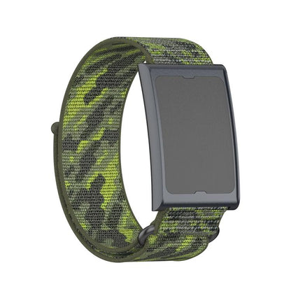 For Amazfit Helio Strap Metal Ring Two Sections Nylon Hook and Loop Fastener Watch Band(Camouflage Green) by bashfashion