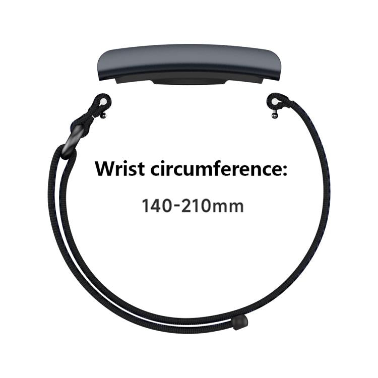 For Amazfit Helio Strap Metal Ring Two Sections Nylon Hook and Loop Fastener Watch Band(Deep Black) by bashfashion