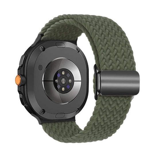 For Samsung Galaxy Watch8 / Watch8 Classic Magnetic Buckle Braided Nylon Watch Band(Olive Green) by bashfashion