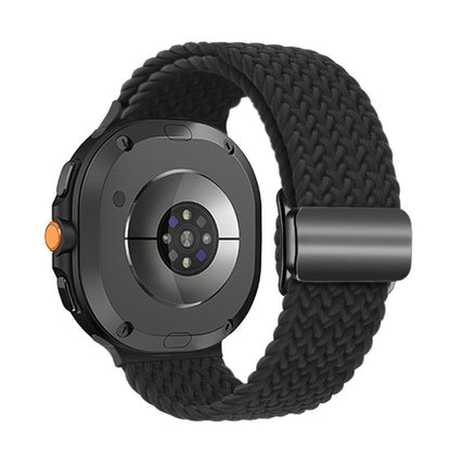 For Samsung Galaxy Watch8 / Watch8 Classic Magnetic Buckle Braided Nylon Watch Band(Black) by bashfashion