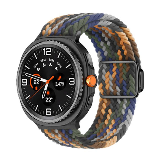 For Samsung Galaxy Watch8 / Watch8 Classic Magnetic Buckle Braided Nylon Watch Band(Camouflage Colorful) by bashfashion