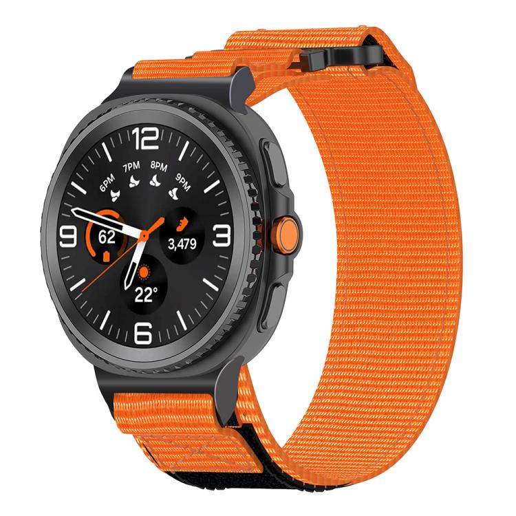 For Samsung Galaxy Watch8 / Watch8 Classic Two Sections Nylon Hook And Loop Fastener Watch Band(Orange) by bashfashion