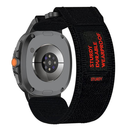 For Samsung Galaxy Watch8 / Watch8 Classic Two Sections Nylon Hook And Loop Fastener Watch Band(Black) by bashfashion