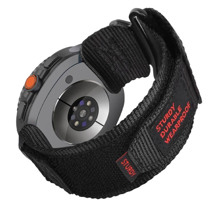 For Samsung Galaxy Watch8 / Watch8 Classic Two Sections Nylon Hook And Loop Fastener Watch Band(Black) by bashfashion