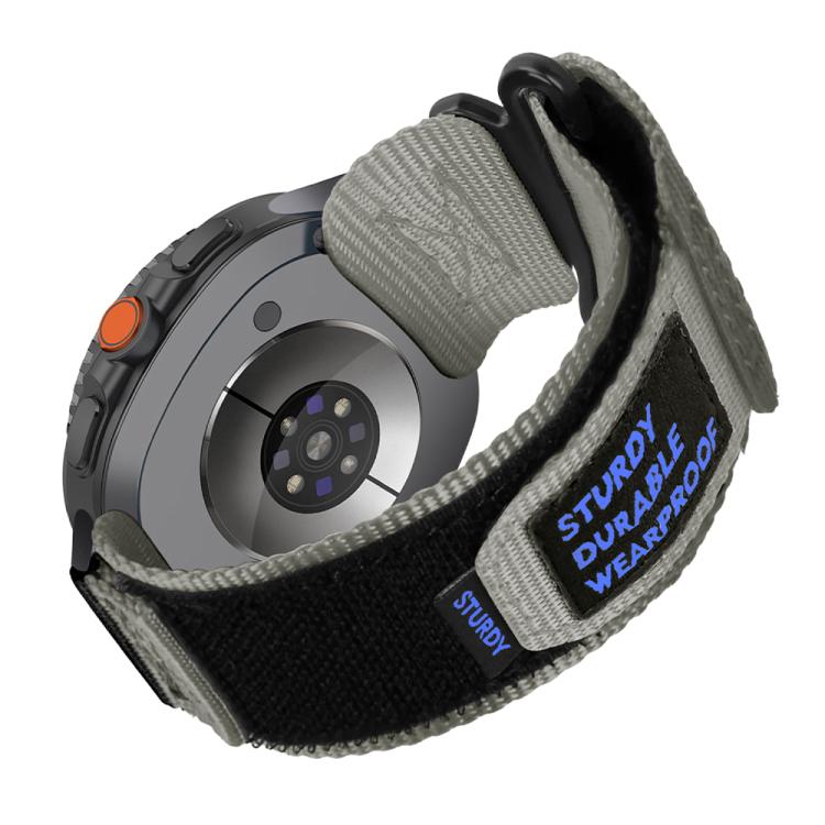 For Samsung Galaxy Watch8 / Watch8 Classic Two Sections Nylon Hook And Loop Fastener Watch Band(Gray) by bashfashion