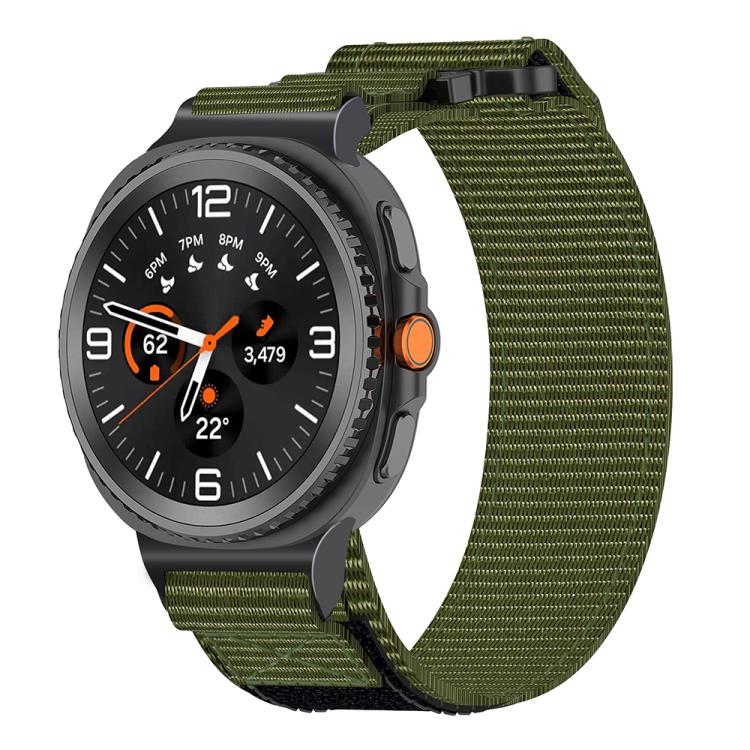 For Samsung Galaxy Watch8 / Watch8 Classic Two Sections Nylon Hook And Loop Fastener Watch Band(Green) by bashfashion