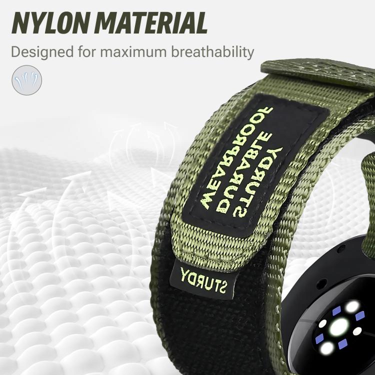 For Samsung Galaxy Watch8 / Watch8 Classic Two Sections Nylon Hook And Loop Fastener Watch Band(Green) by bashfashion