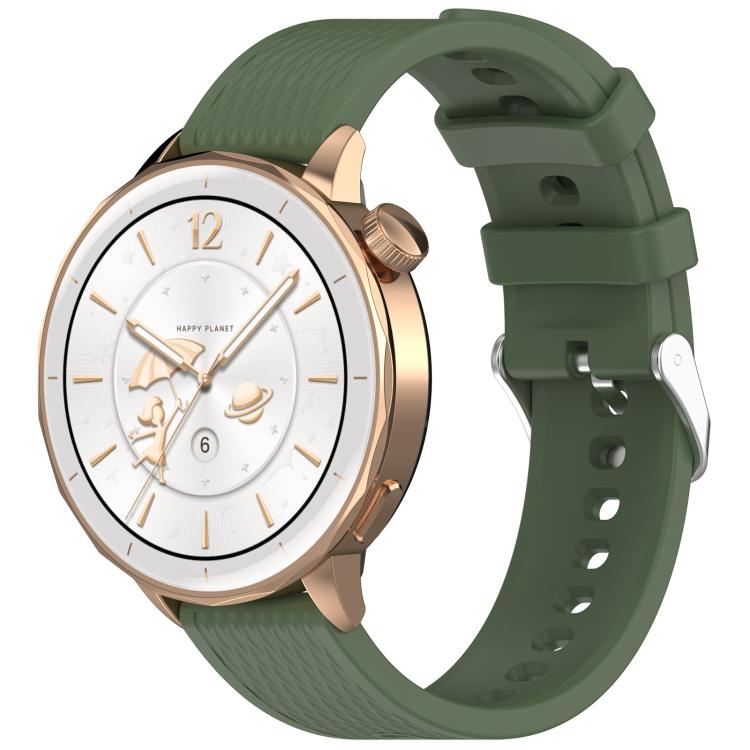 For OnePlus Watch 3 43mm Rhombic Texture Groove Silicone Watch Band(Dark Green) by bashfashion