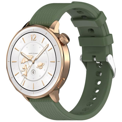 For OnePlus Watch 3 43mm Rhombic Texture Groove Silicone Watch Band(Dark Green) by bashfashion