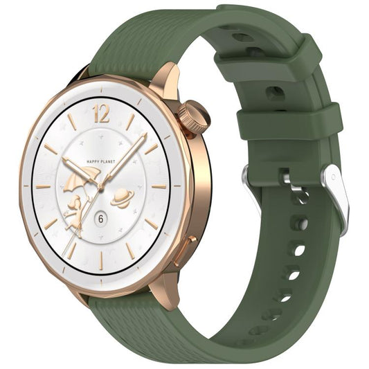 For OnePlus Watch 3 43mm Rhombic Texture Groove Silicone Watch Band(Dark Green) by bashfashion