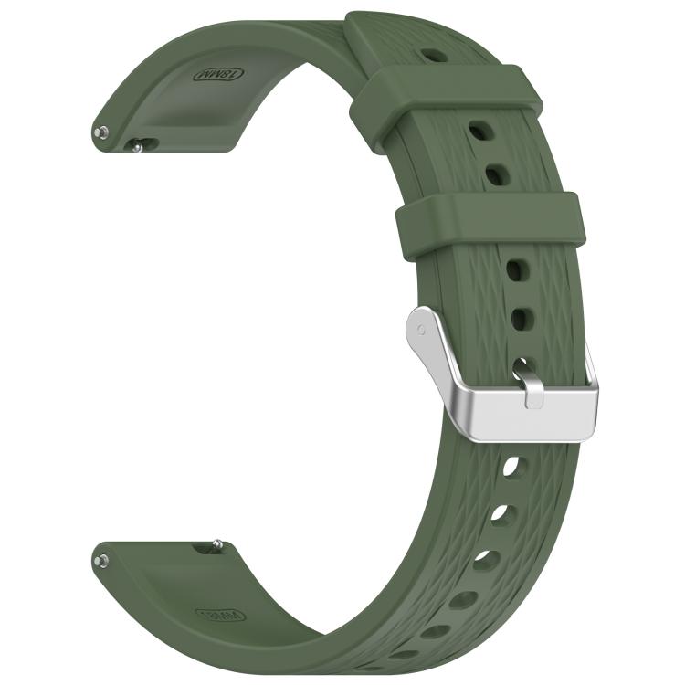 For OnePlus Watch 3 43mm Rhombic Texture Groove Silicone Watch Band(Dark Green) by bashfashion