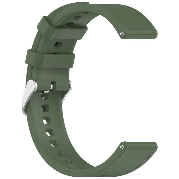 For OnePlus Watch 3 43mm Rhombic Texture Groove Silicone Watch Band(Dark Green) by bashfashion