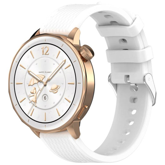 For OnePlus Watch 3 43mm Rhombic Texture Groove Silicone Watch Band(White) by bashfashion