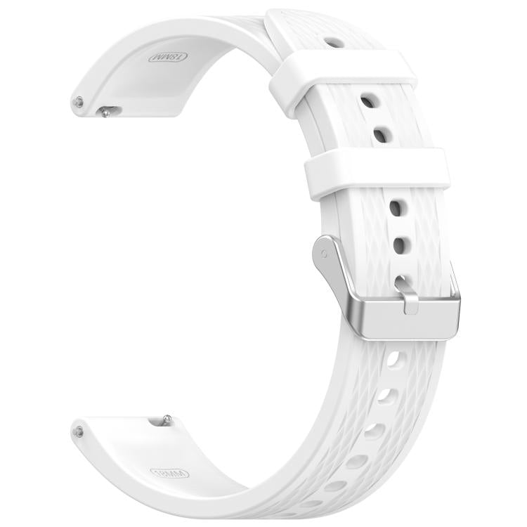 For OnePlus Watch 3 43mm Rhombic Texture Groove Silicone Watch Band(White) by bashfashion
