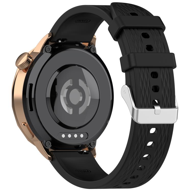 For OnePlus Watch 3 43mm Rhombic Texture Groove Silicone Watch Band(Black) by bashfashion