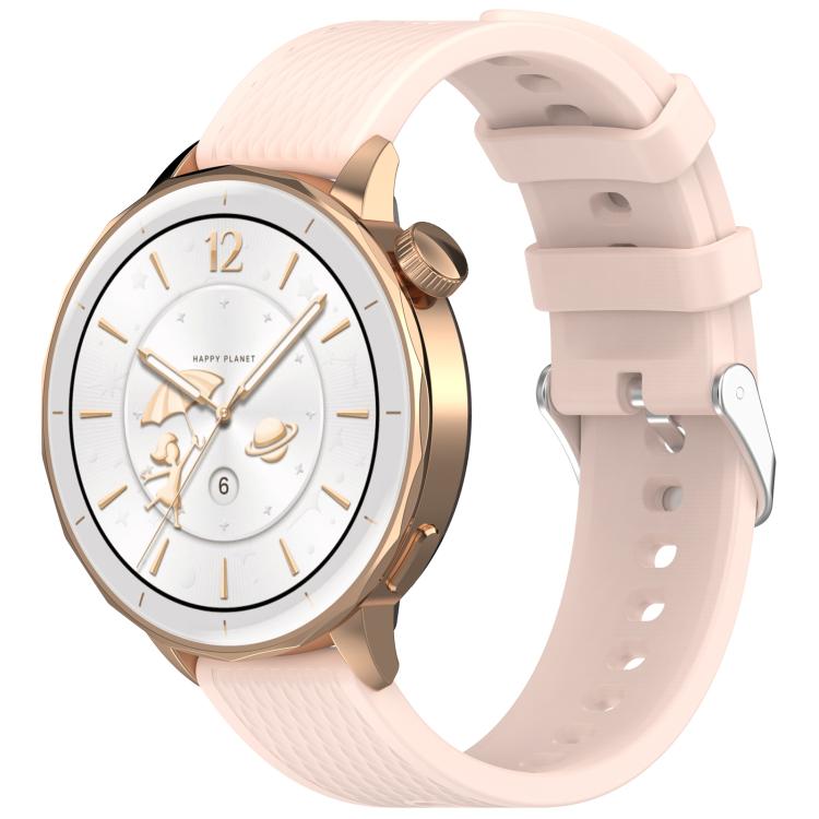 For OnePlus Watch 3 43mm Rhombic Texture Groove Silicone Watch Band(Light Pink) by bashfashion