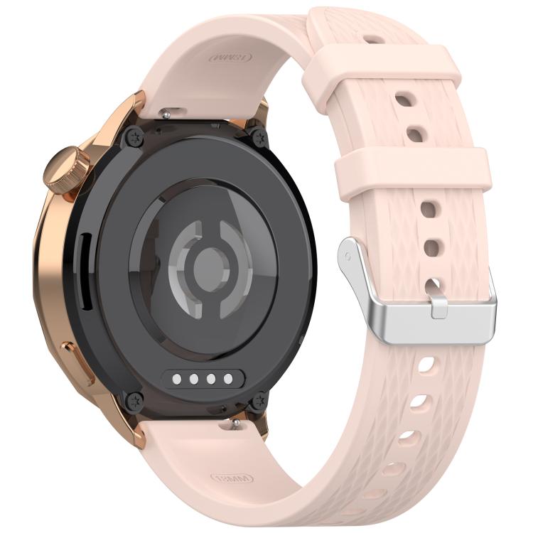 For OnePlus Watch 3 43mm Rhombic Texture Groove Silicone Watch Band(Light Pink) by bashfashion