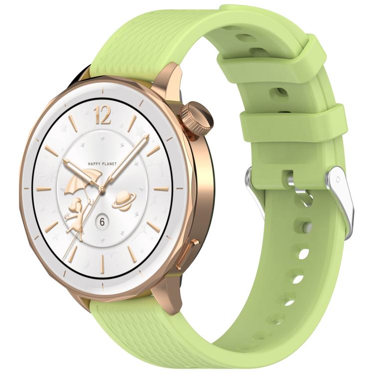 For OnePlus Watch 3 43mm Rhombic Texture Groove Silicone Watch Band(Lime) by bashfashion