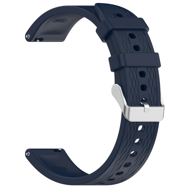 For OnePlus Watch 3 43mm Rhombic Texture Groove Silicone Watch Band(Ink Blue) by bashfashion