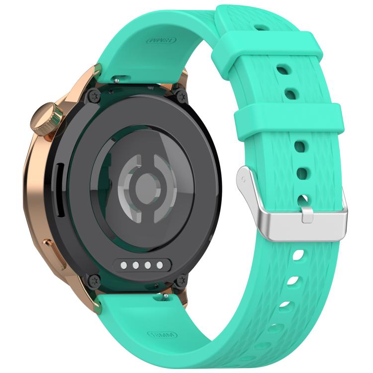 For OnePlus Watch 3 43mm Rhombic Texture Groove Silicone Watch Band(Teal) by bashfashion