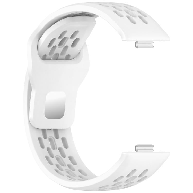 For Huawei Watch Fit4 / Fit4 Pro / Fit3 Mesh Silver Reverse Steel Buckle Silicone Watch Band(White) by bashfashion