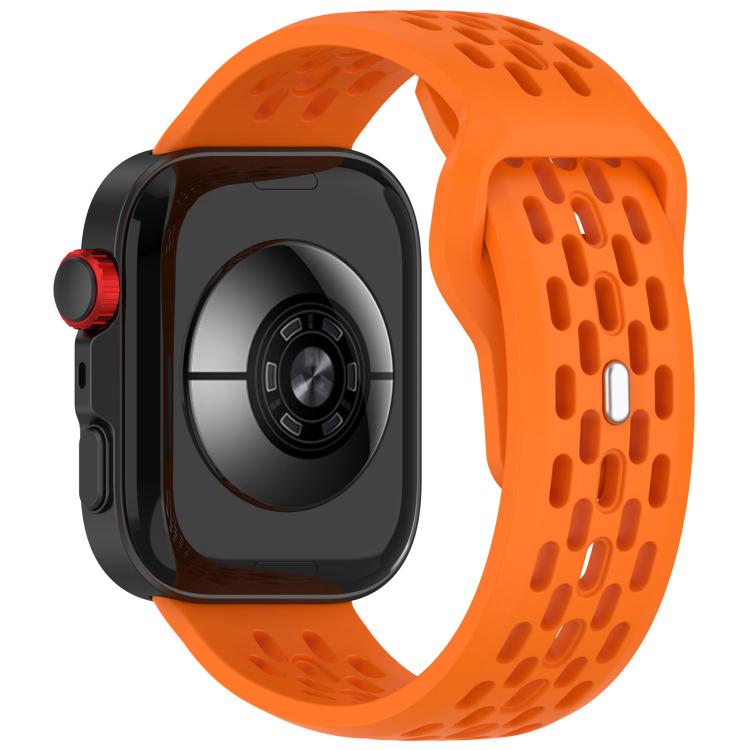 For Huawei Watch Fit4 / Fit4 Pro / Fit3 Mesh Silver Reverse Steel Buckle Silicone Watch Band(Orange) by bashfashion